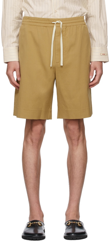 Photo: Gucci Khaki Embroidered Shorts