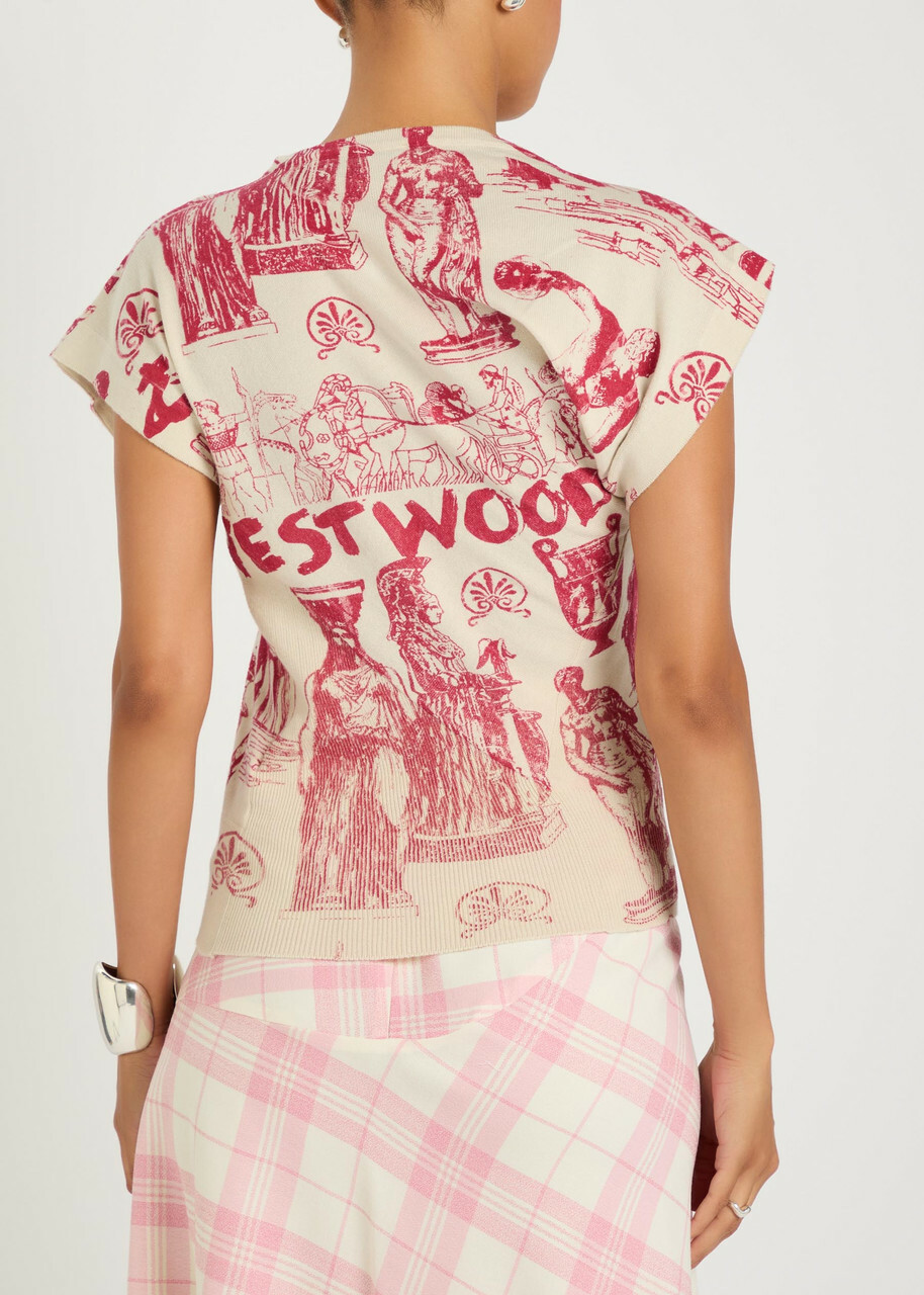 Vivienne Westwood Justine Printed Cotton and Cashmere-blend T-shirt White