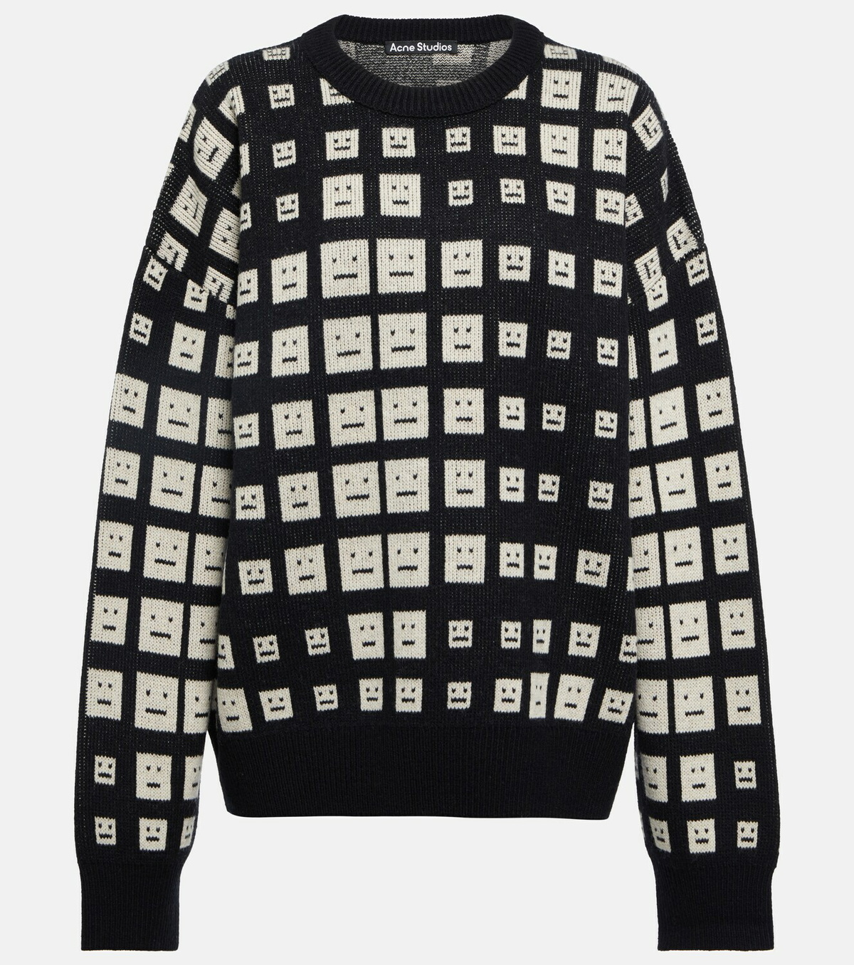 Acne Studios - Face logo jacquard wool sweater Acne Studios