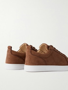 Christian Louboutin - Louis Junior Full-Grain Suede Sneakers - Brown