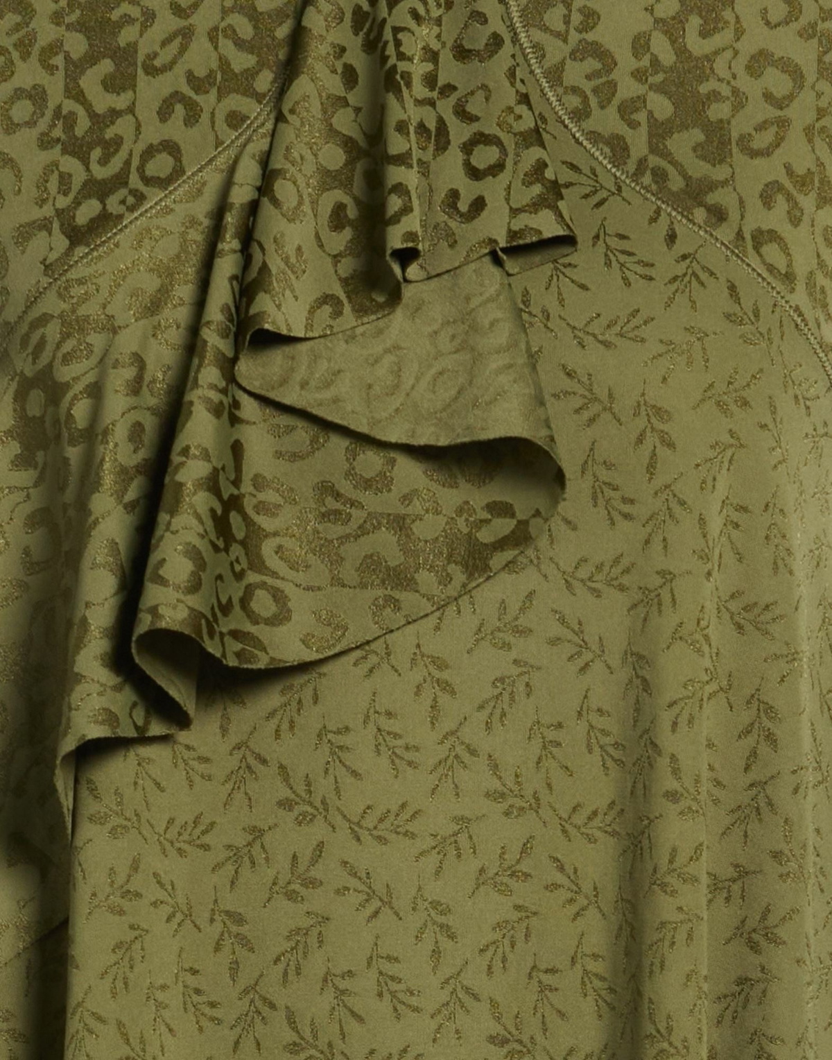 High Womens Top Military in Green