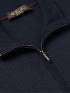 Loro Piana - Cashmere, Wool and Silk-Blend Half-Zip Sweater - Blue