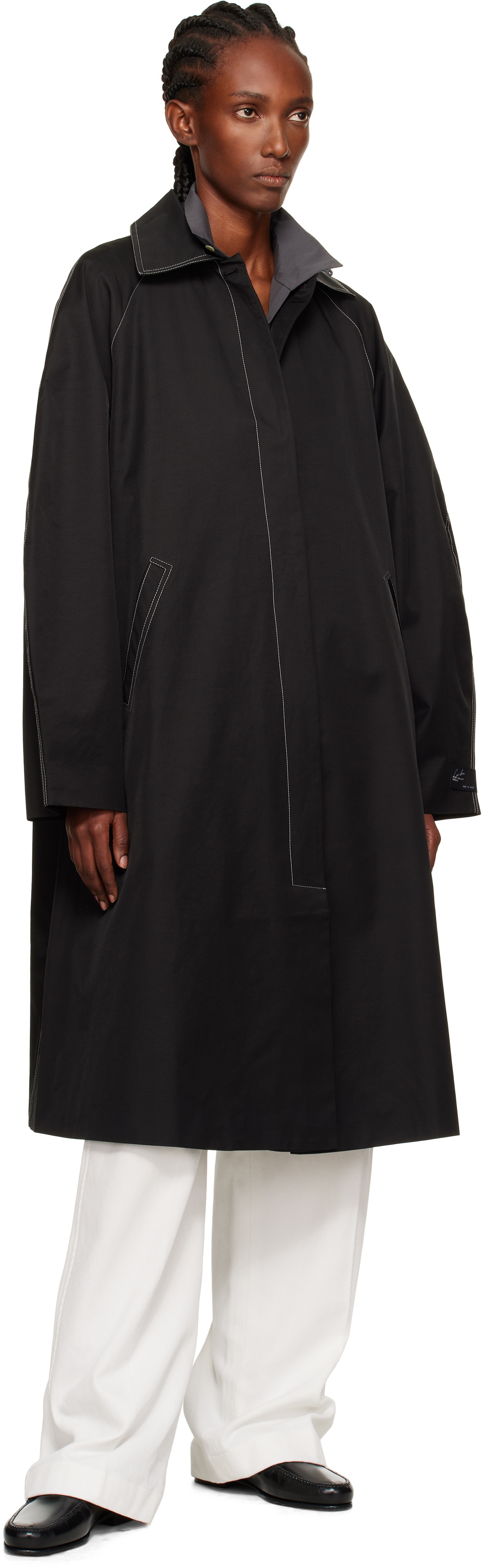 Cordera Black Relaxed Trench Coat