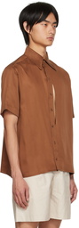 Carlota Barrera Brown Slit Shirt