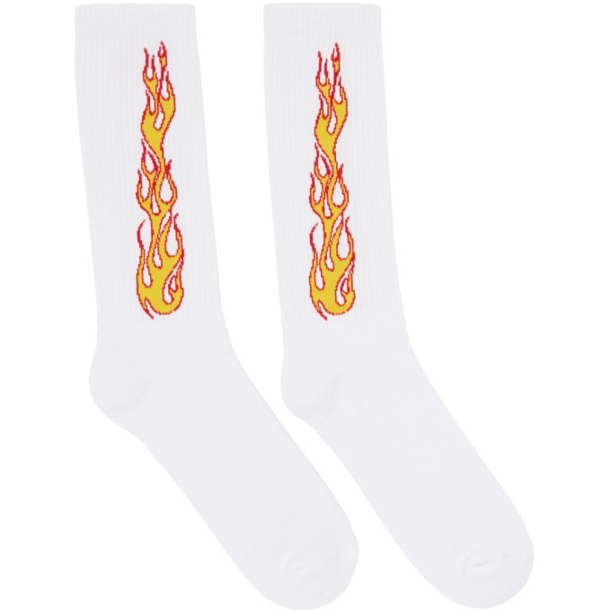 Photo: Palm Angels White Flames Socks