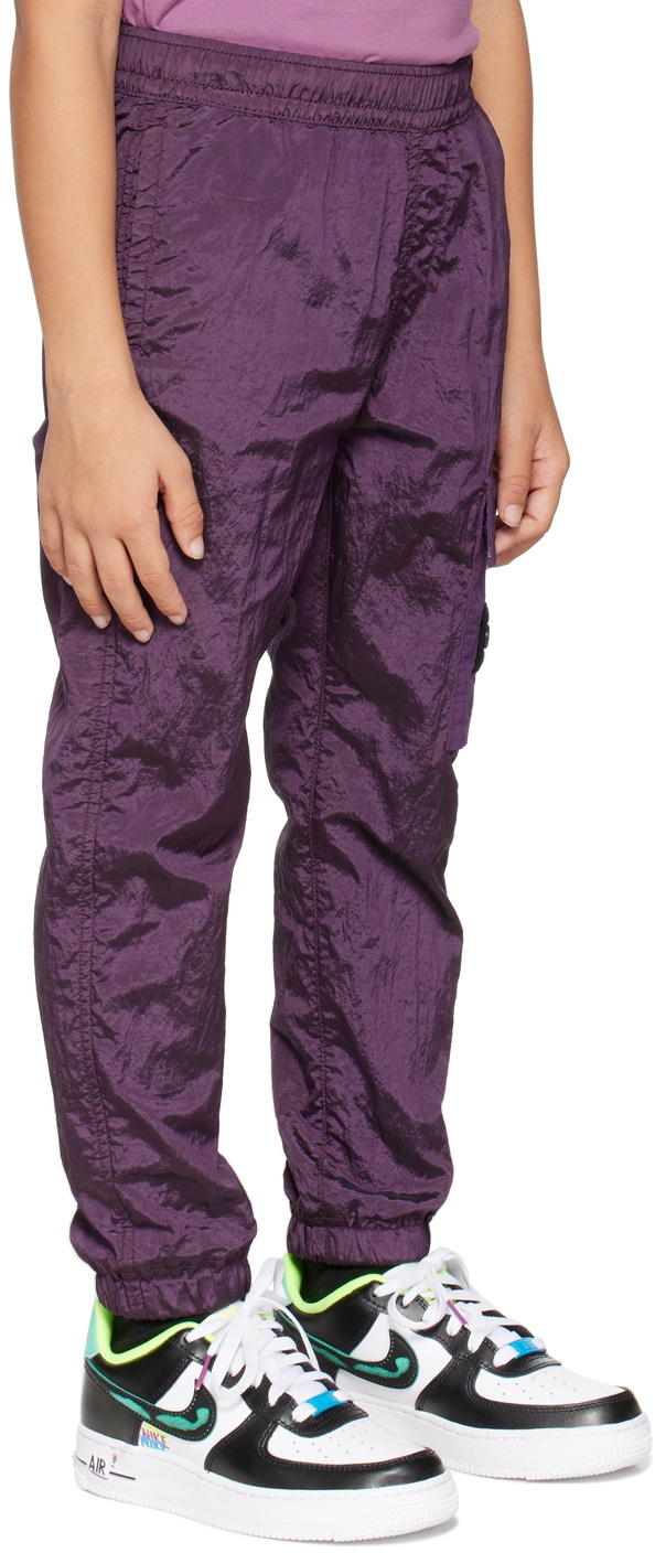 Stone Island Junior Kids Purple Nylon Metal Track Pants Stone Island Junior Kids Purple Nylon Metal Track Pants