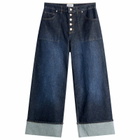 Damson Madder Women's Gigi Baggy Wide Turn Jeans in Indigo
