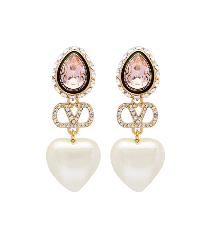 Photo: Valentino VLogo embellished drop earrings