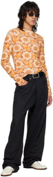 LU'U DAN Orange Floral Long Sleeve T-Shirt