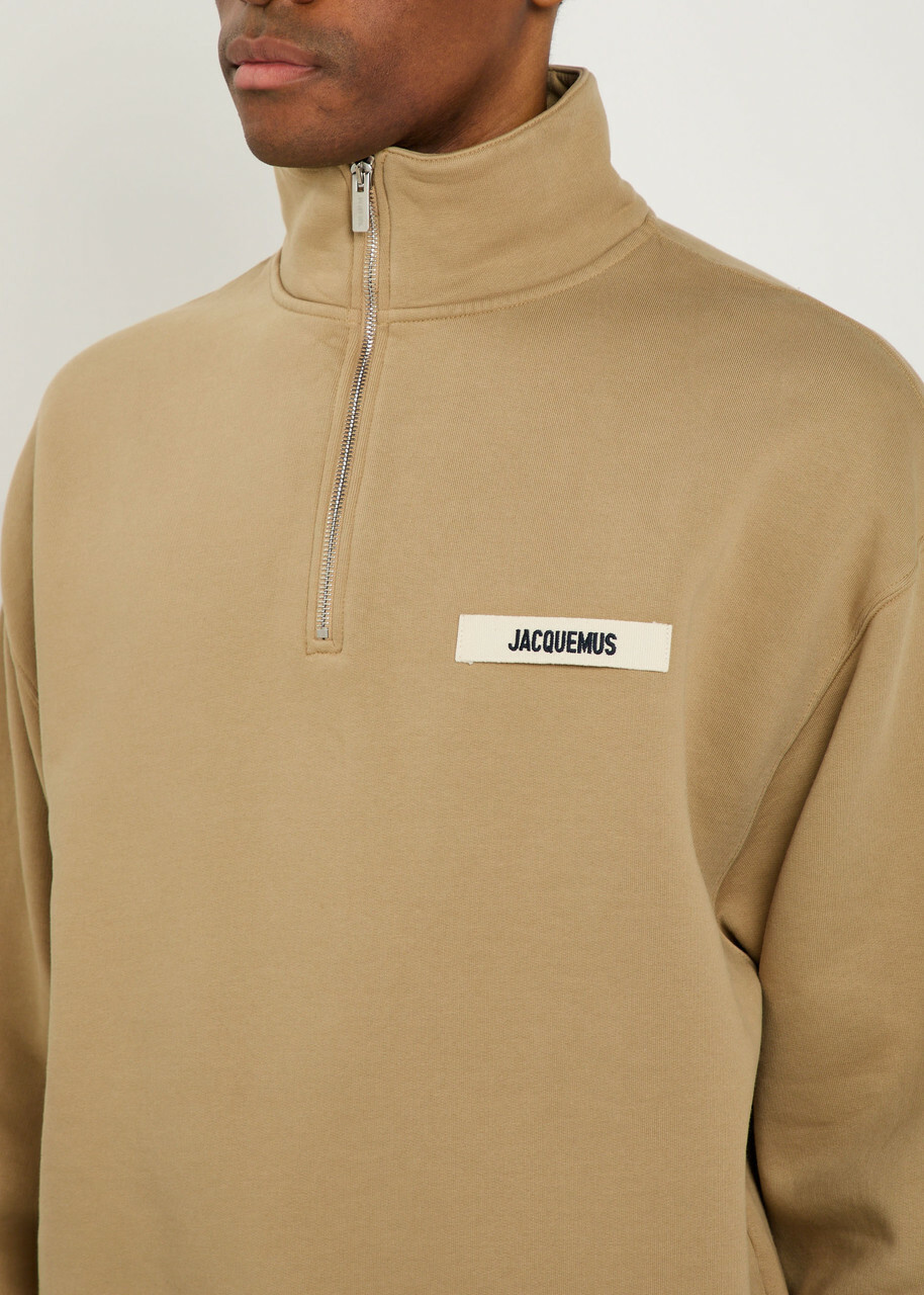 Jacquemus Le Camionneur Gros Grain Cotton Sweatshirt Beige