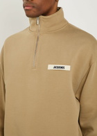 Jacquemus Le Camionneur Gros Grain Cotton Sweatshirt Beige