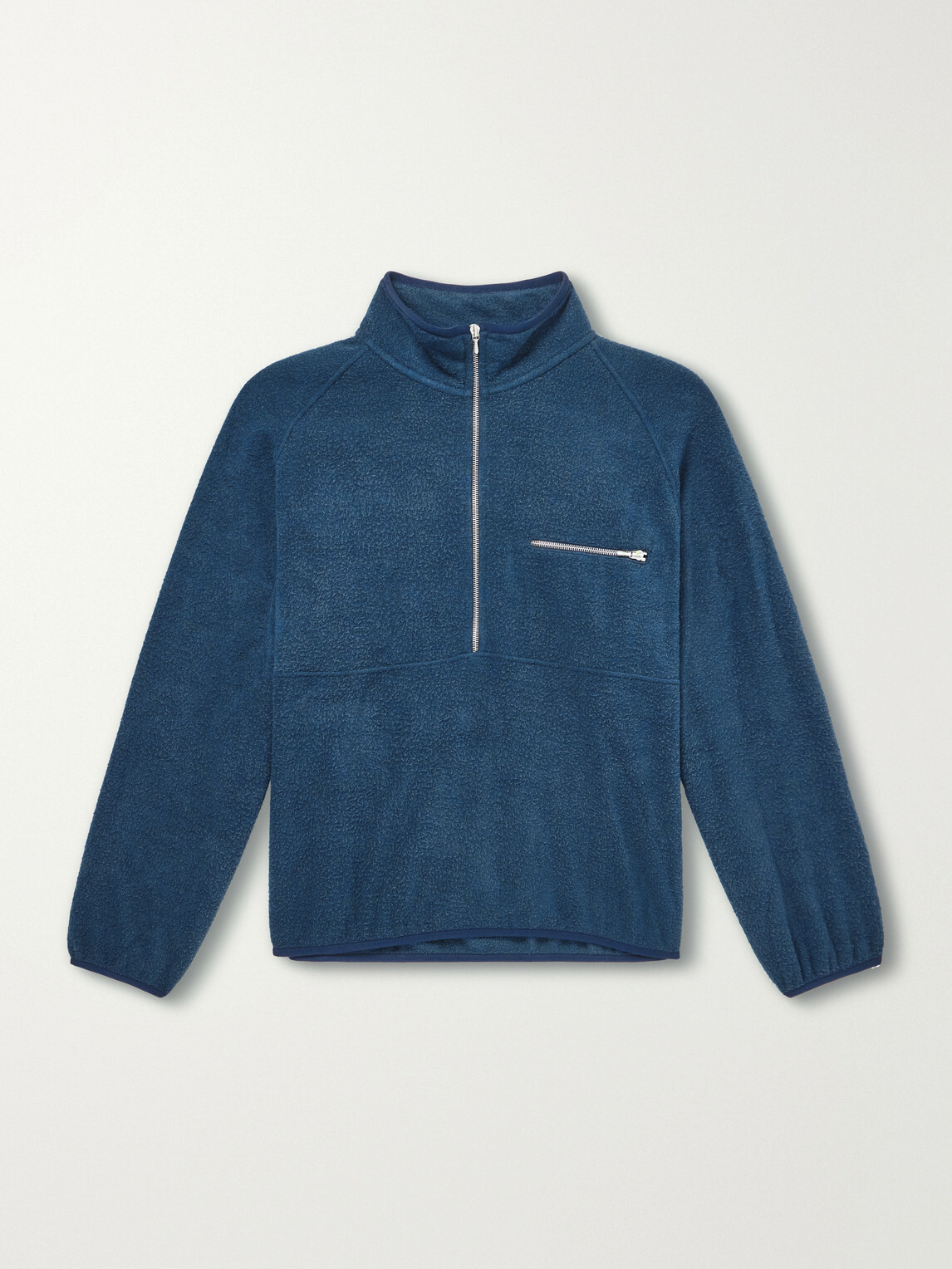 A.PRESSE - Silk-Fleece Half-Zip Sweatshirt - Blue