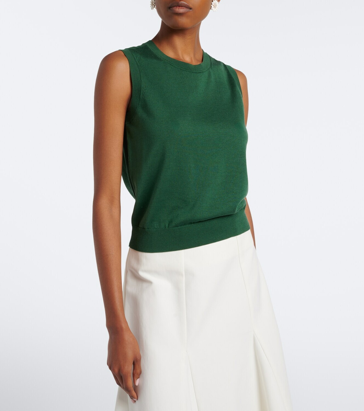 Carolina Herrera Silk and cotton tank top