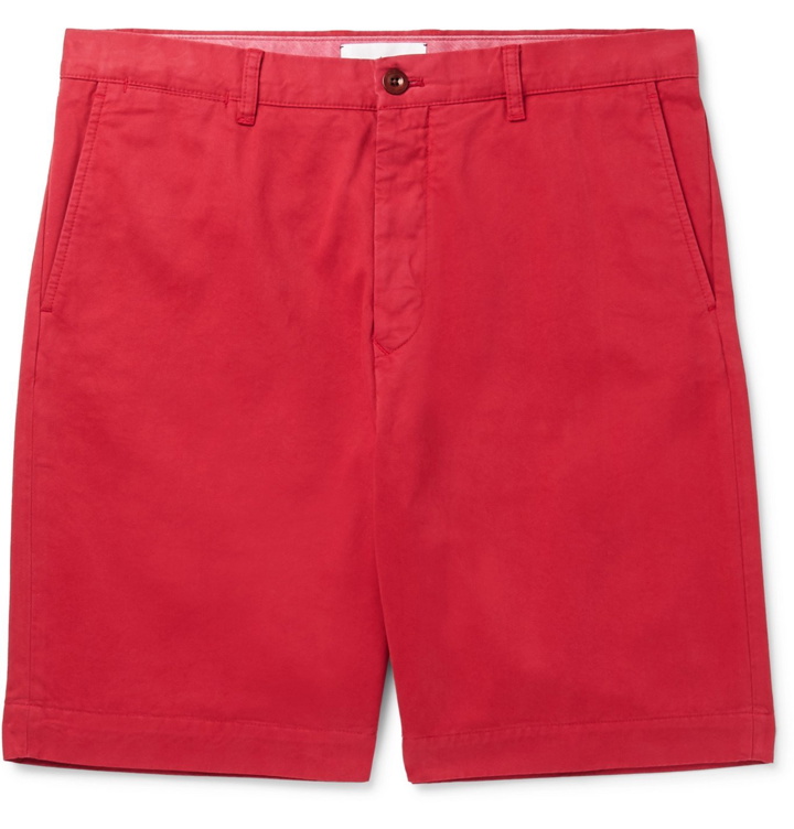 Photo: Mr P. - Garment-Dyed Cotton-Twill Bermuda Shorts - Red