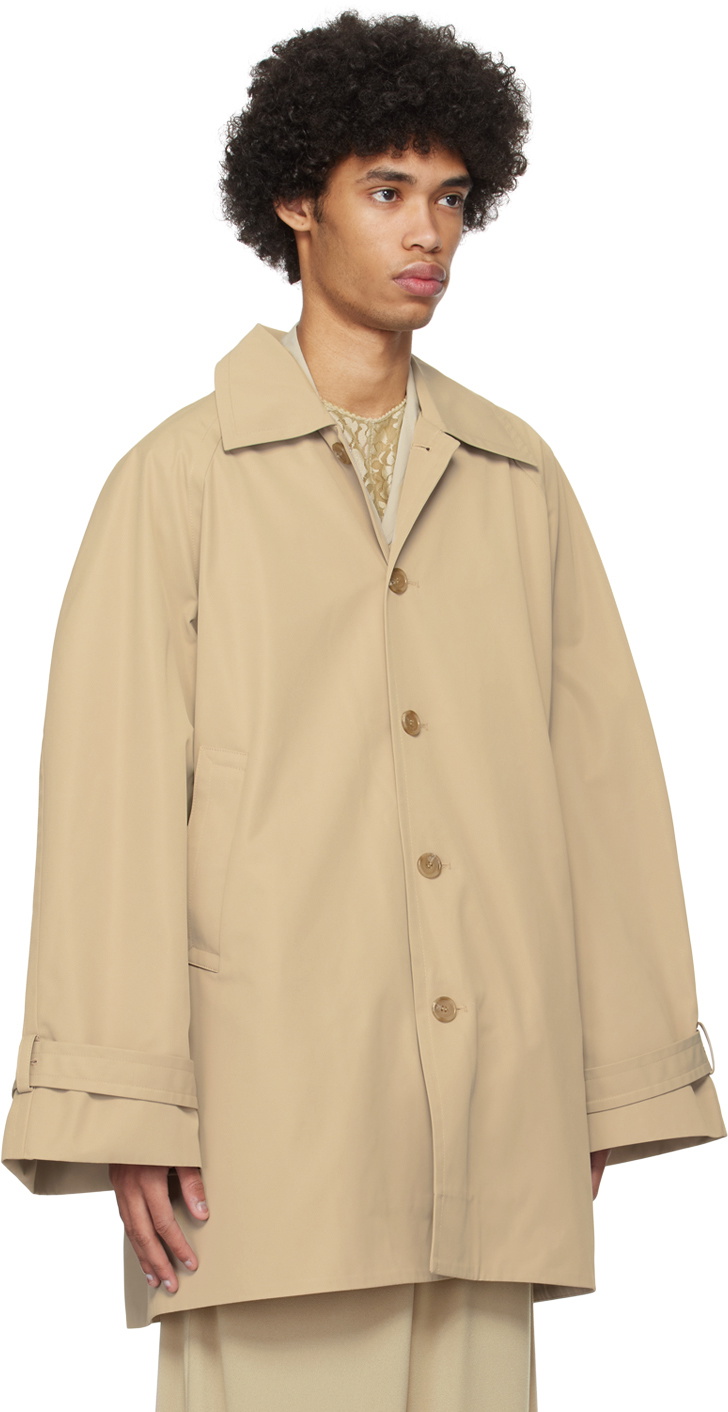 Birrot Beige Spread Collar Coat Birrot