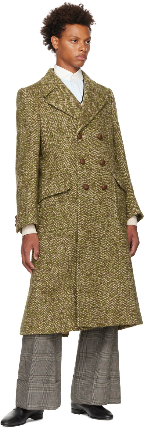 Single Breasted Wool Coat in Brown - Gucci