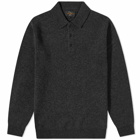 Beams Plus Men's Knit Polo Shirt in Charcoal Grey