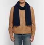 SALLE PRIVÉE - Ansel Fringed Wool and Cashmere-Blend Scarf - Blue