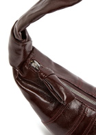 Lemaire Croissant Small Glossed Leather Shoulder bag - Chocolate - One Size