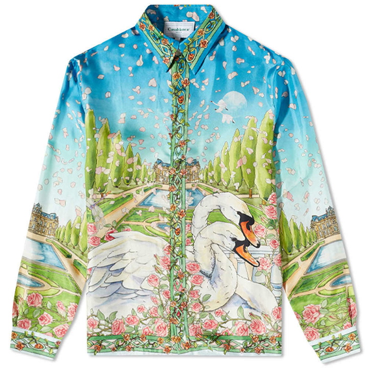 Photo: Casablanca Men's Love in Bloom Silk Shirt in Multi