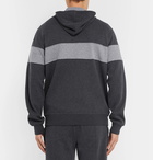 Brunello Cucinelli - Striped Cotton-Blend Jersey Zip-Up Hoodie - Anthracite