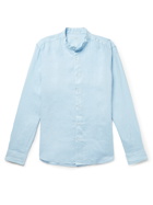 ALTEA - Grandad-Collar Linen Shirt - Blue - XS