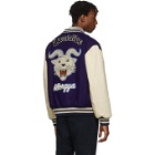 Gucci Blue and Off-White Gucci Band Varsity Jacket