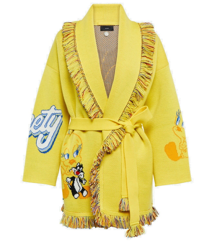 Photo: Alanui - x Looney Tunes Tweety Icon wool jacquard cardigan