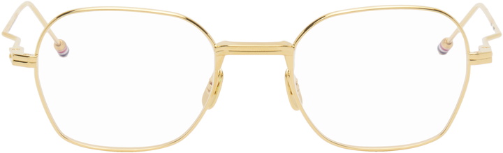 Photo: Thom Browne Gold Rectangular Glasses