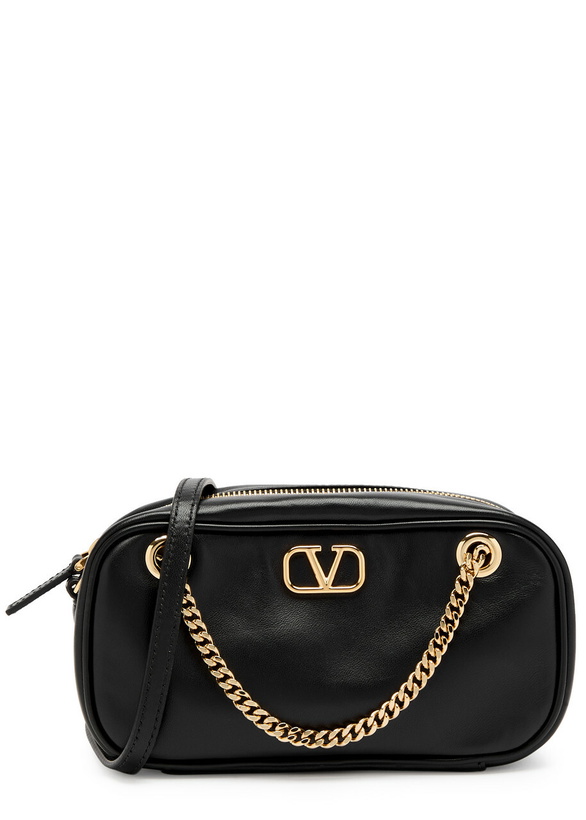 Photo: Valentino VLogo Mini Leather Cross-body bag - Black - One Size