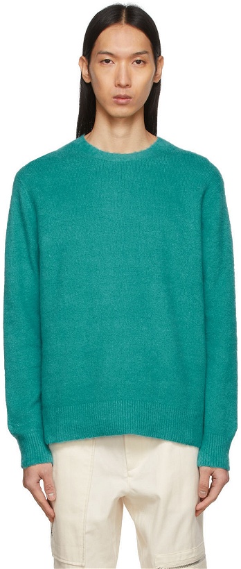 Photo: Helmut Lang Green Brushed Crewneck Sweater