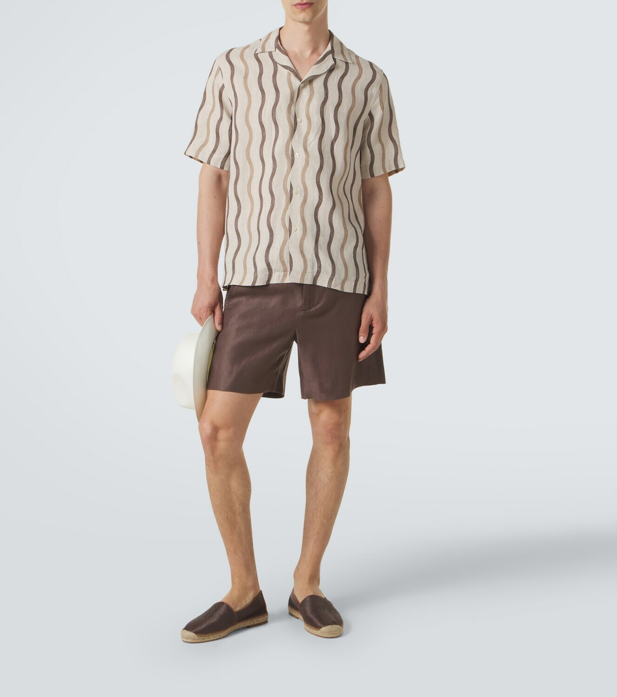Frescobol Carioca Roberto printed linen bowling shirt