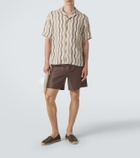 Frescobol Carioca Roberto printed linen bowling shirt