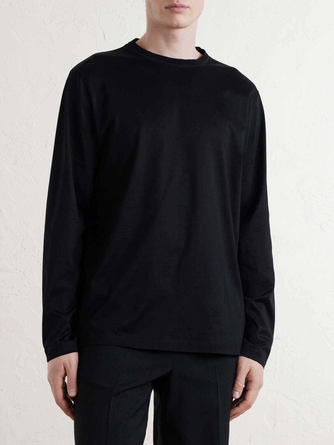 Canali - Cotton-Jersey T-Shirt - Black