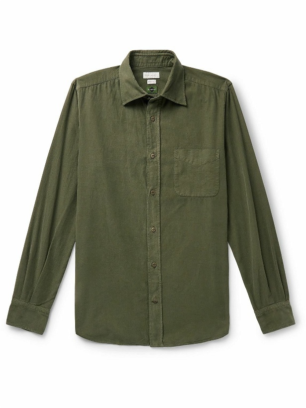 Photo: Incotex - Cotton-Corduroy Shirt - Green