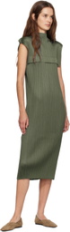 PLEATS PLEASE ISSEY MIYAKE Green June Monthly Colors Maxi Dress