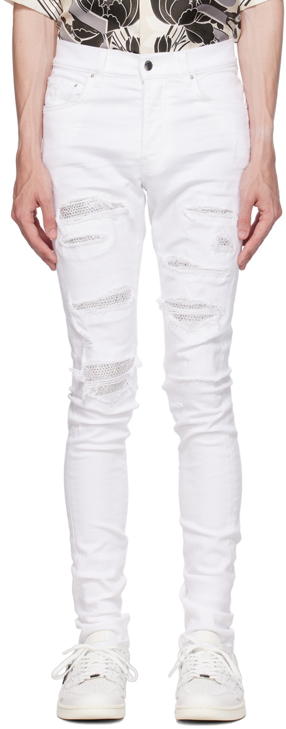 AMIRI White Crystal Jeans Amiri