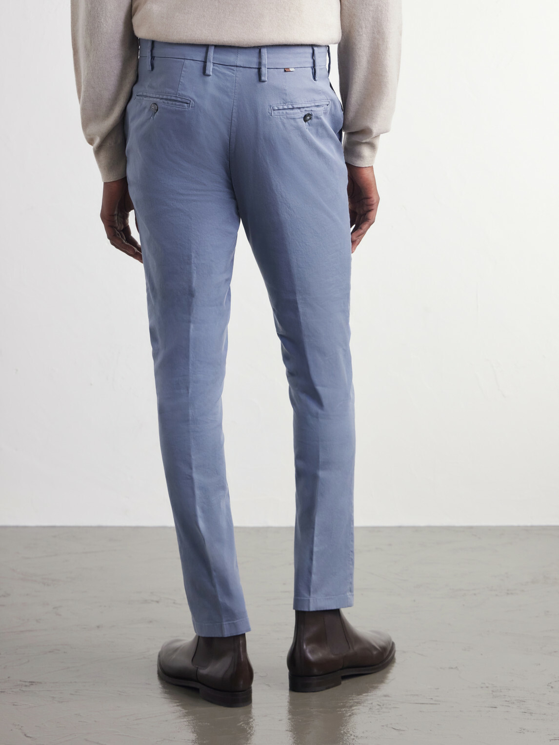 Canali - Straight-Leg Stretch-Cotton Twill Trousers - Blue