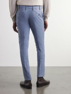 Canali - Straight-Leg Stretch-Cotton Twill Trousers - Blue