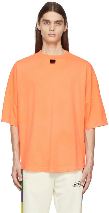 Photo: Palm Angels Orange Blurry Logo T-Shirt