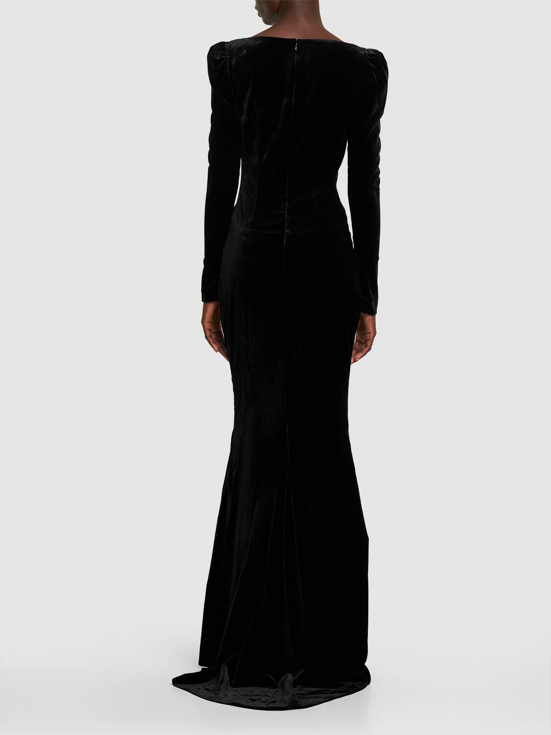 alessandra rich velvet evening dress Alessandra Rich - Velvet Dress With Bows - 42