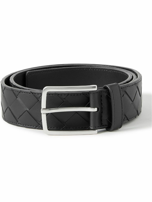 Photo: Bottega Veneta - 3.5cm Intrecciato Leather Belt - Black