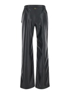 TwinSet Black Pants With Elastic Waistband And Logo In Eco Leather Woman