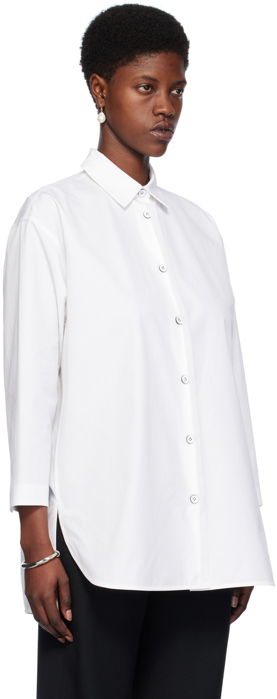 White wide hot sale collar shirt