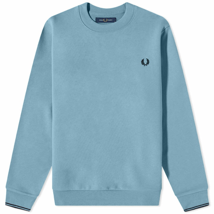 Photo: Fred Perry Authentic Men's Crew Neck Sweat in Ash Blue