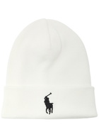 Polo Ralph Lauren Logo-embroidered Cotton Beanie - Cream - One Size