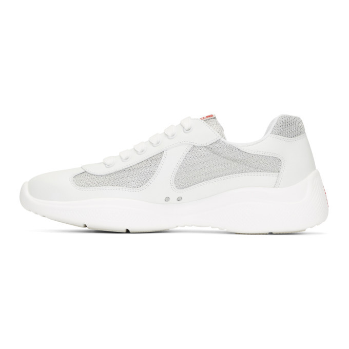 スニーカー PRADA WHITE MESH SNEAKERS Prada White Leather and Mesh Sneakers Prada