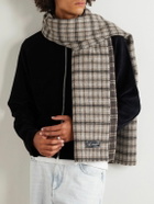 mfpen - Appliquéd Checked Double-Faced Wool-Blend Scarf