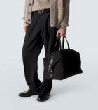 Brioni Leather-trimmed canvas duffel bag