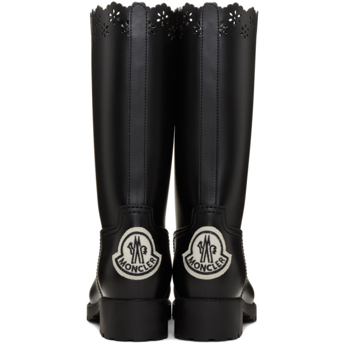 Moncler Genius 4 Moncler Simone Rocha Black Logo Rain Boots